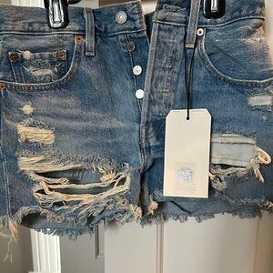 Distressed Denim Shorts